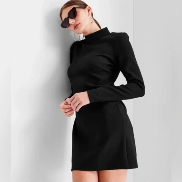 chinese dress ladies Monnie Draped Open-Back A-Line Mini Dress in Chocolate Brown